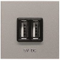 Розетка USB тип A+A без рамки ABB Niessen Zenit 1-м. 2 мод. 1500мА N2285 PL серебро картинка